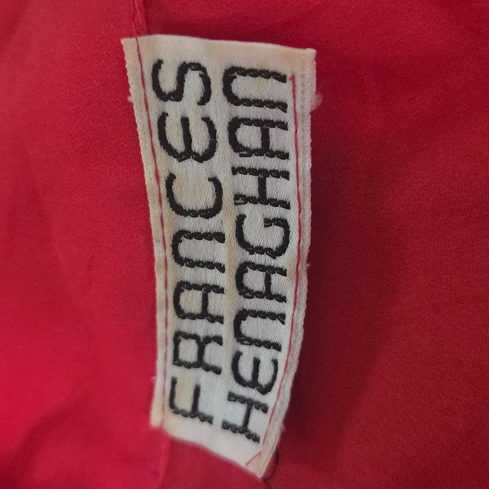 Vintage Frances Henaghan Long Sleeve Button Down Wrap Dress Retro Red Small - Picture 3 of 11